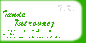 tunde kutrovacz business card