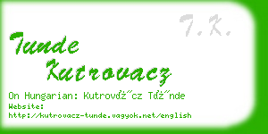 tunde kutrovacz business card